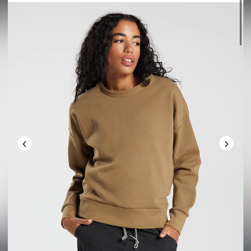 Gymshark Retake Sweat Crew Sweatshirt - Puddle Brown
